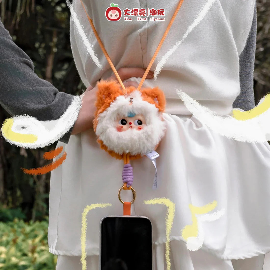 【T032】Baby Three Mobile Phone Lanyard Plush Blind Box