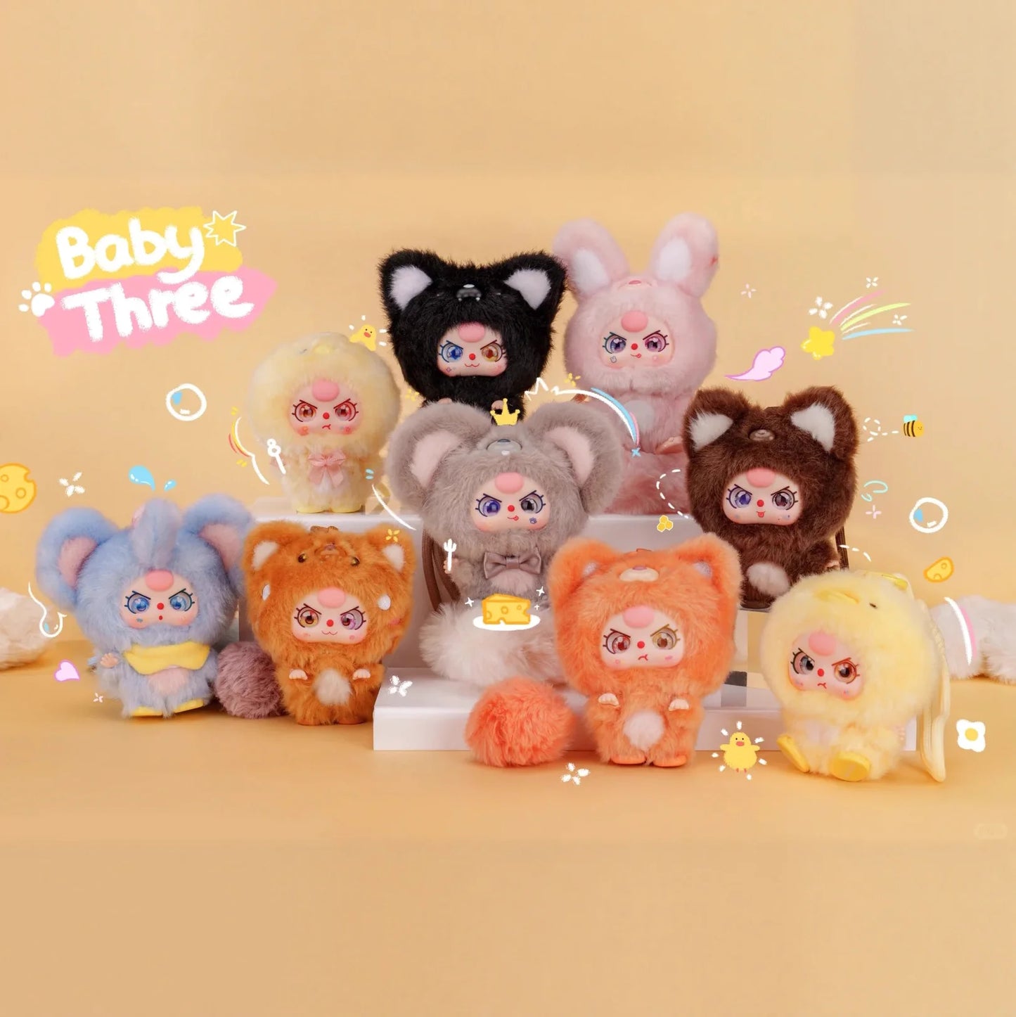 【T157】Baby Three Mini Hug Series - Vinyl Plush Pendant Surpise Box