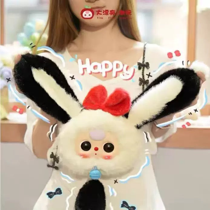 【T201】Baby Three-Lucky Rabbit Zipper Bag Plush Blind Box