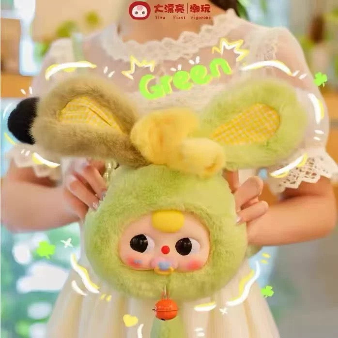 【T201】Baby Three-Lucky Rabbit Zipper Bag Plush Blind Box